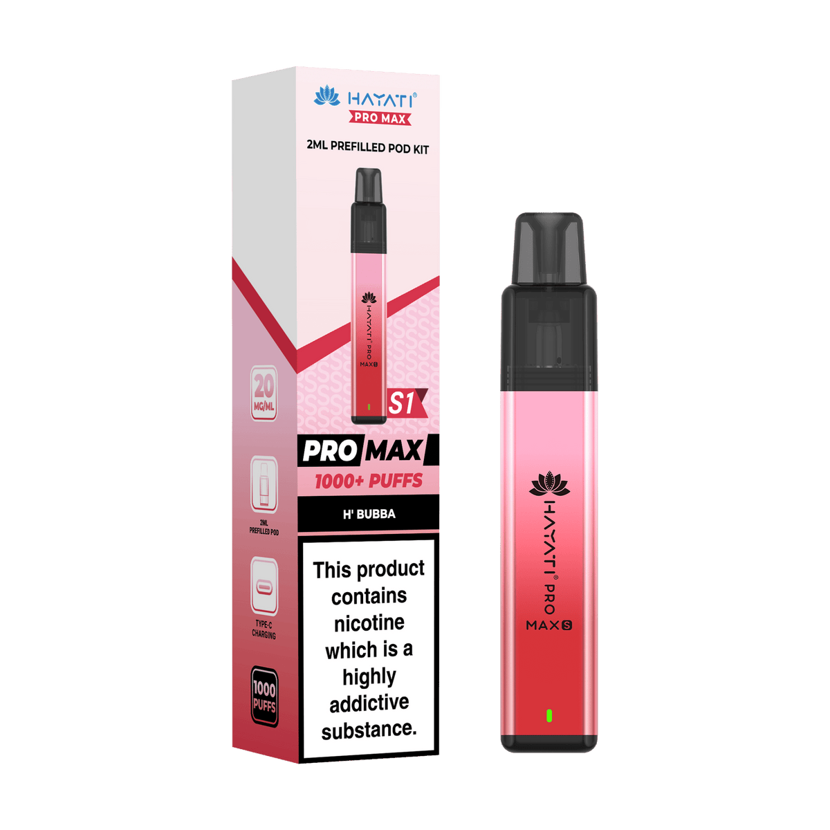 Hayati Pro Max S1 Vape Kit Box of 10 H'Bubba