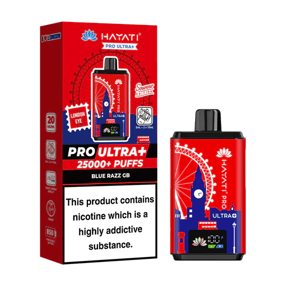 Hayati Pro Ultra + 25k Souvenir Edition Box of 5 Blue Razz GB - London Eye