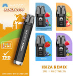 Hayati Remix 2400 Puffs 4 in 1 Prefilled Pod Vape Kit Box of 5 Ibiza Remix