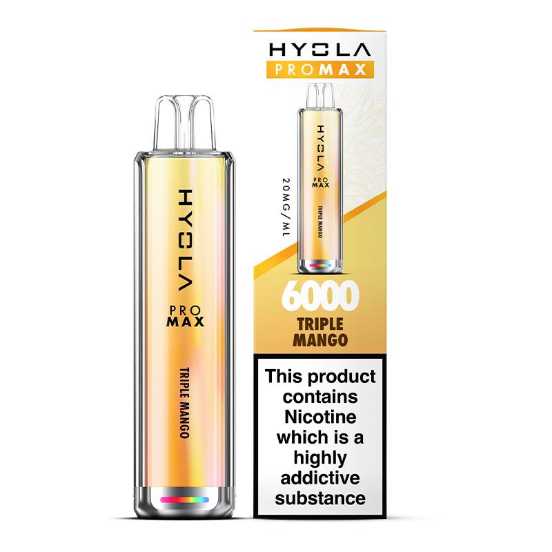 Hyola Pro Max 6000 Puffs Disposable Vape Box of 10 Triple Mango