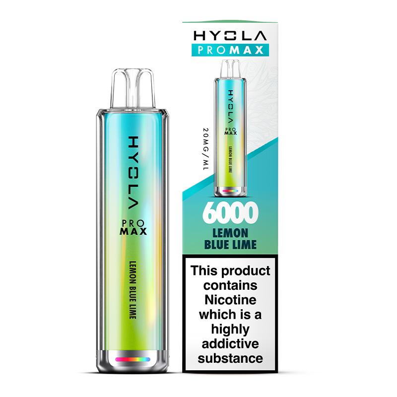 Hyola Pro Max 6000 Puffs Disposable Vape Box of 10 Lemon Blue Lime