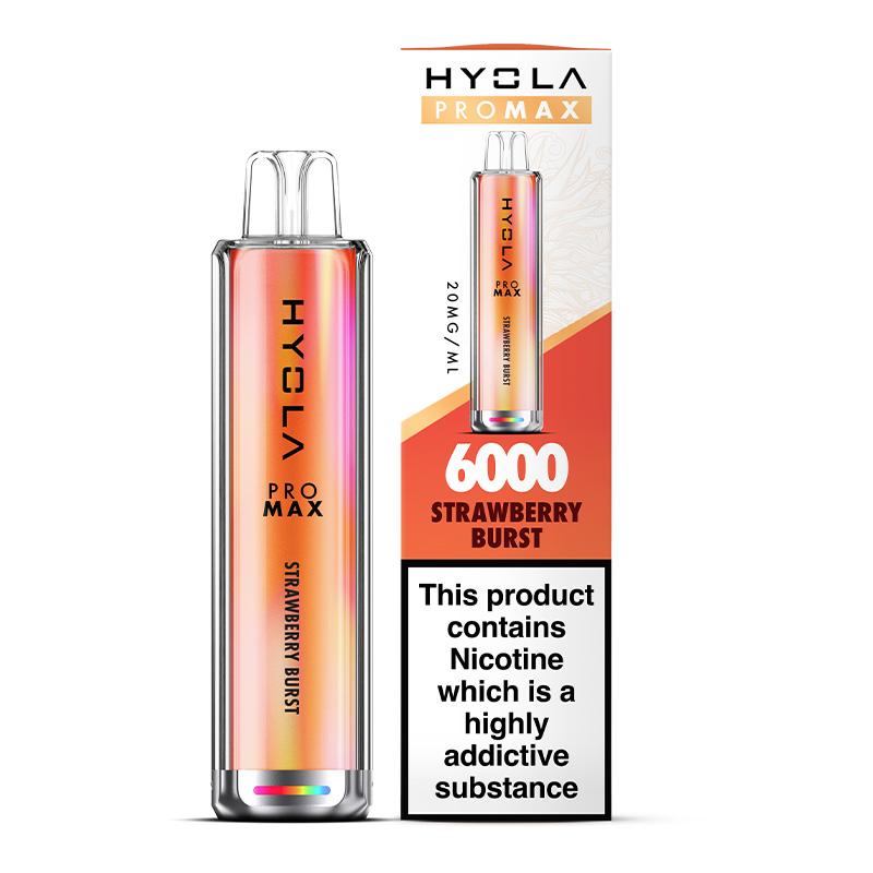 Hyola Pro Max 6000 Puffs Disposable Vape Box of 10 Strawberry Burst