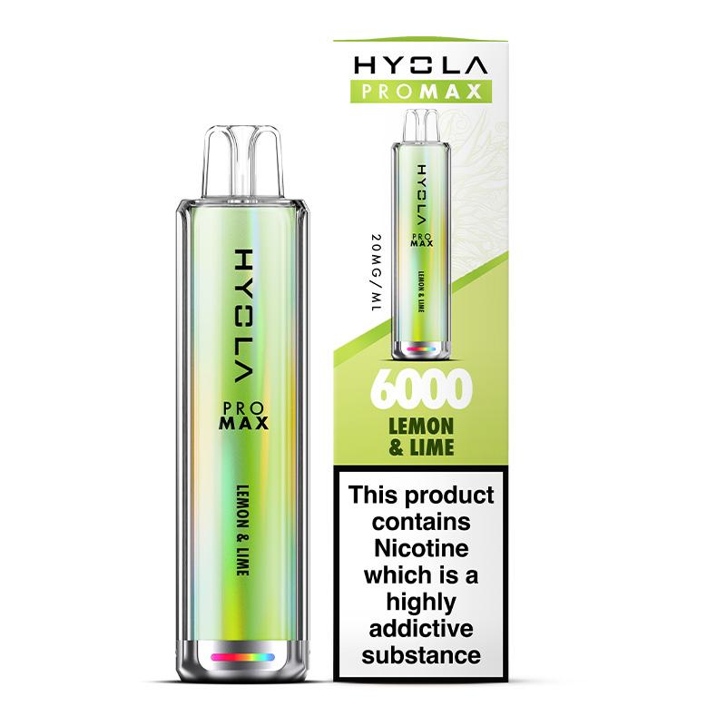 Hyola Pro Max 6000 Puffs Disposable Vape Box of 10 Lemon Lime