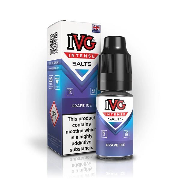 IVG Intense Nic Salts 10ml E - Liquid Pack of 10 Grape Ice