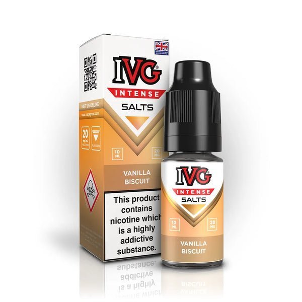 IVG Intense Nic Salts 10ml E - Liquid Pack of 10 Vanilla Biscuit