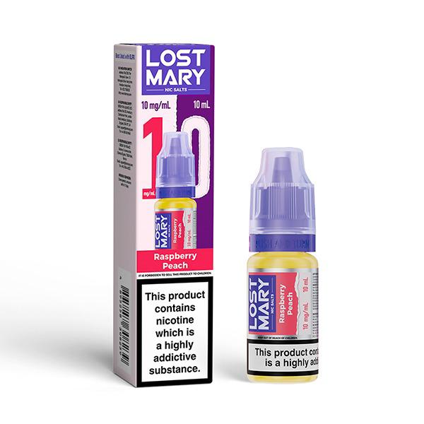 Lost Mary Nic Salt 10ml E - Liquid Box of 10 Raspberry Peach