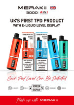 Merakii 3000 Prefilled Pod Vape 4 in 1 Edition - Box of 5 Ice Edition (4 in 1)