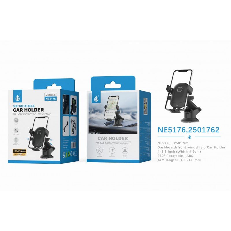 NE5176 Universal Rotating Dash Suport for Mobiles 4.0 - 6.5, Black