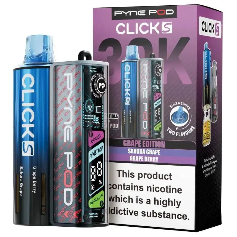 Pyne Pod Click S 30K Pod Vape Kit Pack of 5 Grape Edition