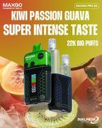 RELX Maxgo 22k Prefilled Pod Vape Kit Box of 5 Kiwi Passion Guava