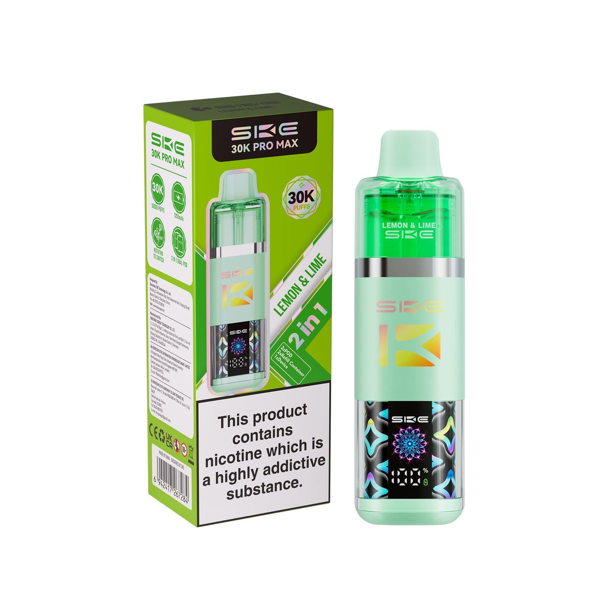SKE 30k Pro Max Prefilled Vape Kit Box of 5 Lemon Lime