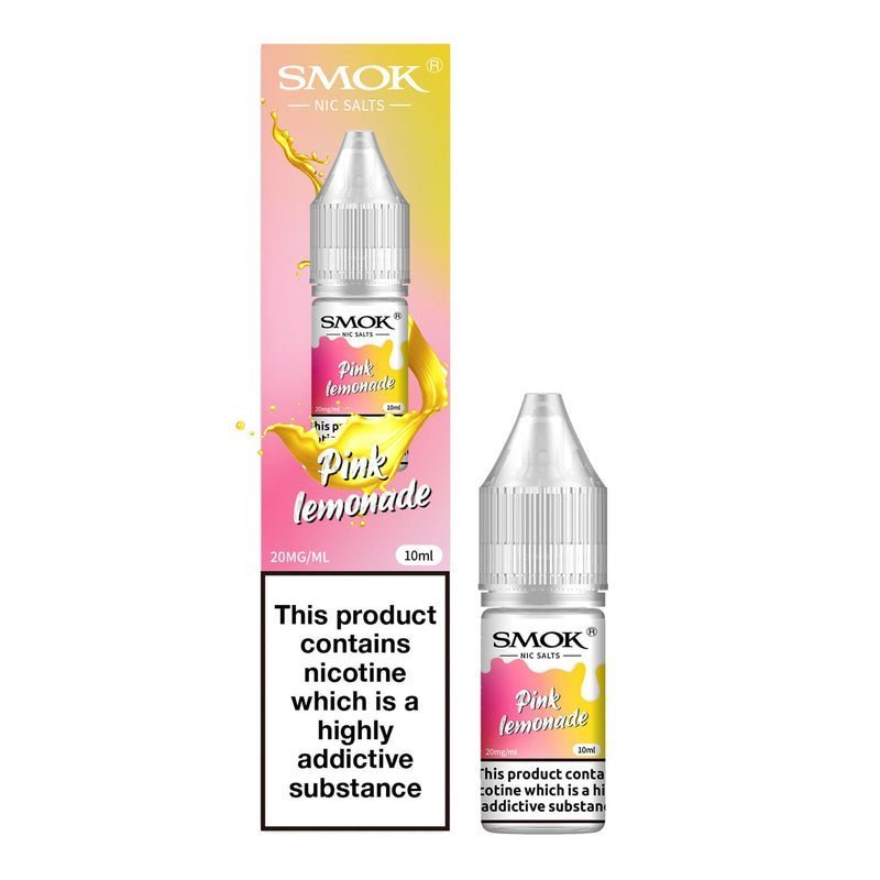 Smok Nic Salts 10ml E - liquids Box of 10 Pink Lemonade