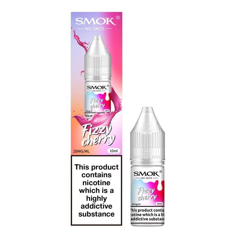 Smok Nic Salts 10ml E - liquids Box of 10 Fizzy Cherry