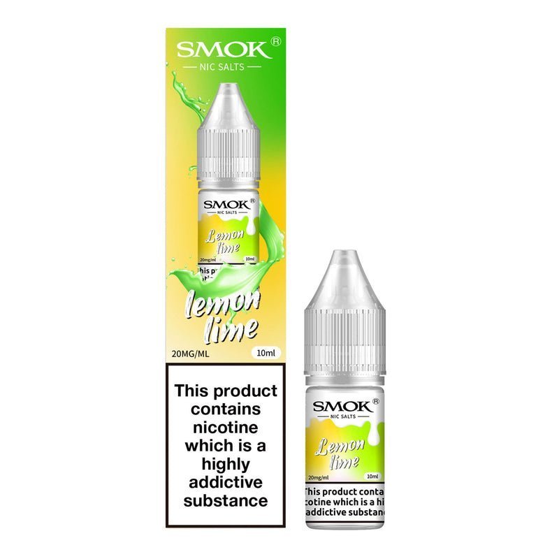 Smok Nic Salts 10ml E - liquids Box of 10 Lemon Lime