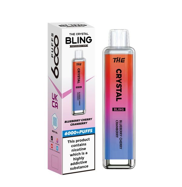 The Crystal Bling 6000 Prefilled Pod Vape - Box of 10 Fizzy Cherry ( £34.99 )