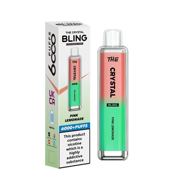 The Crystal Bling 6000 Prefilled Pod Vape - Box of 10 Pink Lemonade ( £14.99 )