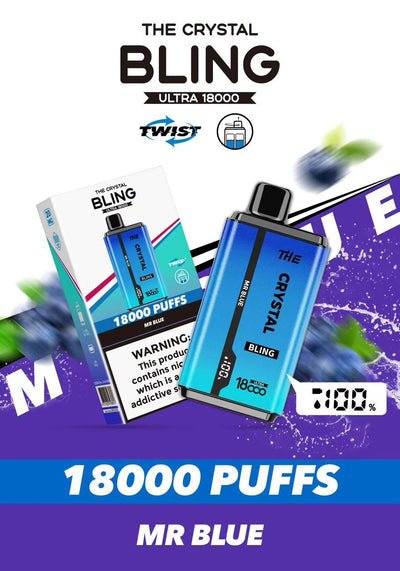 The Crystal Bling Pro Ultra Twist 18k Disposable Vape Box of 10 - Bulk Vape Wholesale