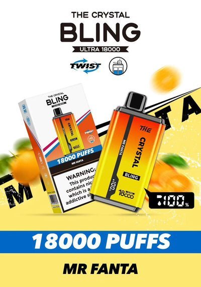 The Crystal Bling Pro Ultra Twist 18k Prefilled Pod Vape Box of 10 Lemon Lime