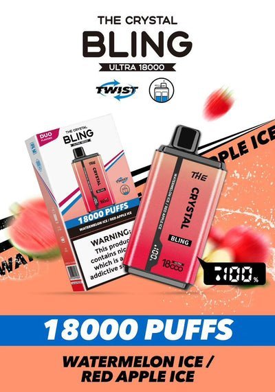 The Crystal Bling Pro Ultra Twist 18k Prefilled Pod Vape Box of 10 Mr Blue