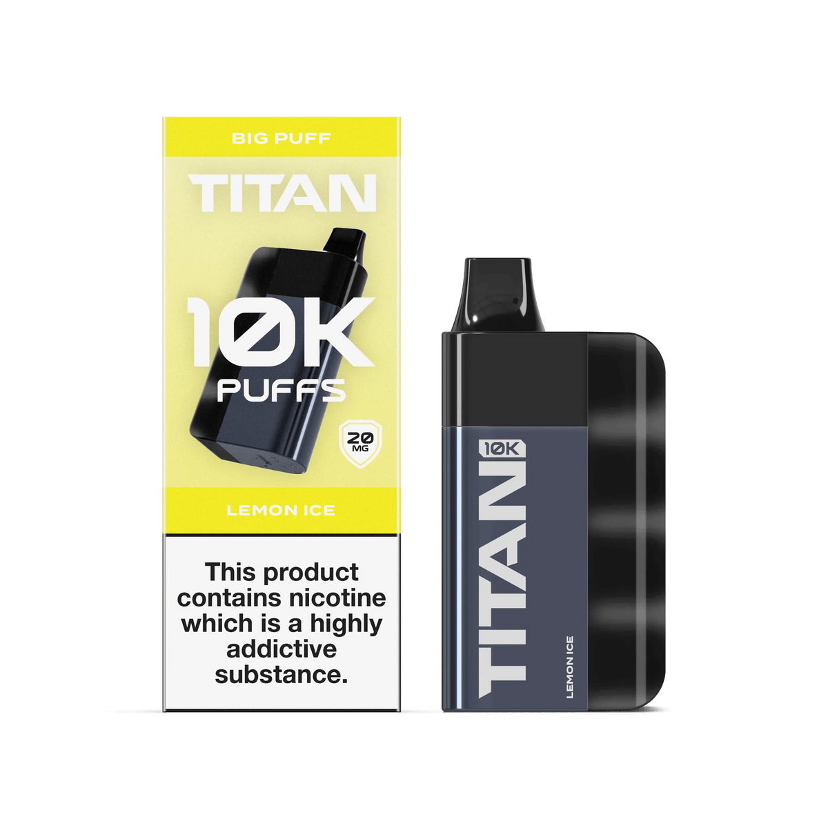 Titan 10K Puffs Disposable Vape Pod Kit Box of 5 Lemon Ice
