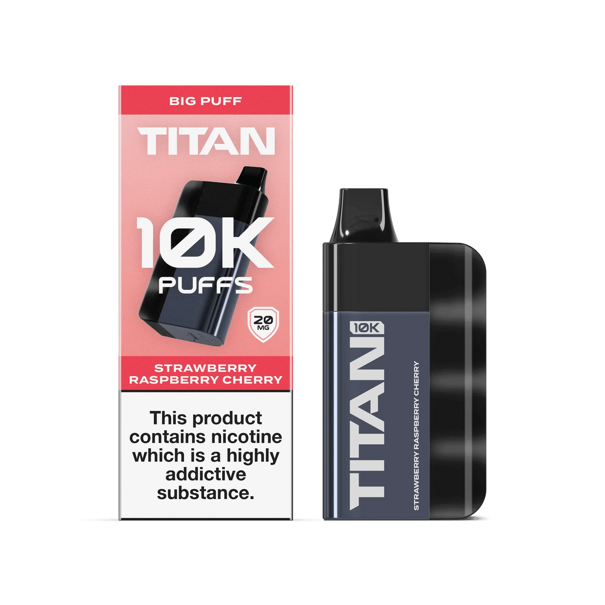 Titan 10K Puffs Disposable Vape Pod Kit Box of 5 Strawberry Raspberry