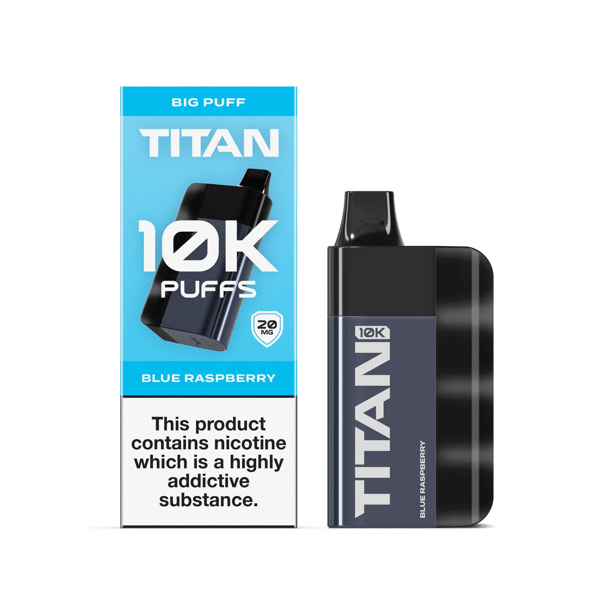Titan 10K Puffs Disposable Vape Pod Kit Box of 5 Blue Raspberry