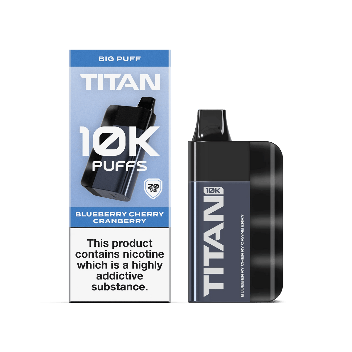 Titan 10K Puffs Disposable Vape Pod Kit Box of 5 Blueberry Cherry