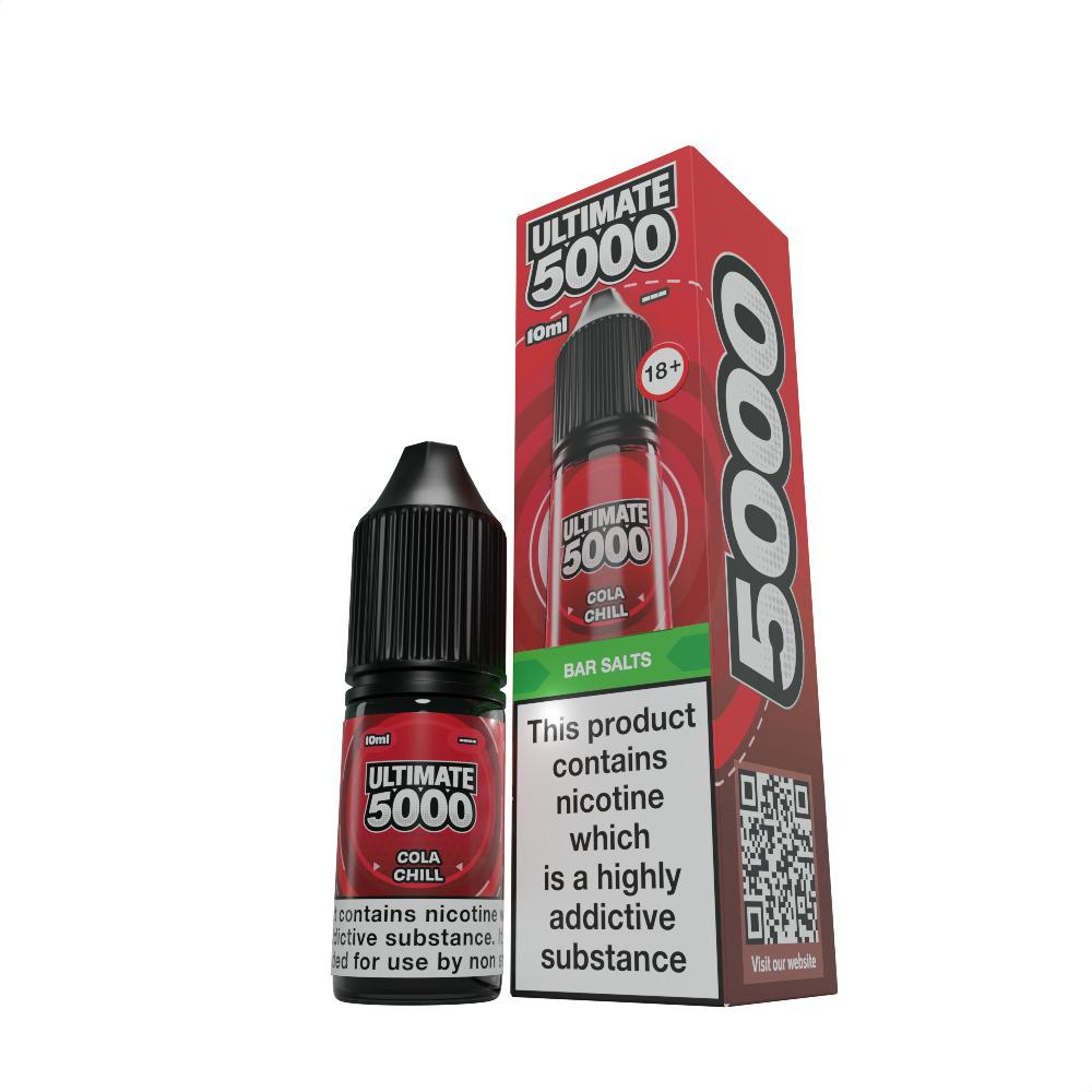 Ultimate 5000 Nic Salt 10ml E - Liquid Box of 10 Cola Chill