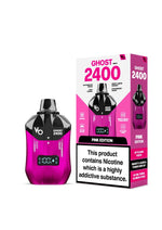 Vapes Bars Ghost 2400 Puffs Disposble Vape (Pack of 5) Pink Edition (Multi Flavours)