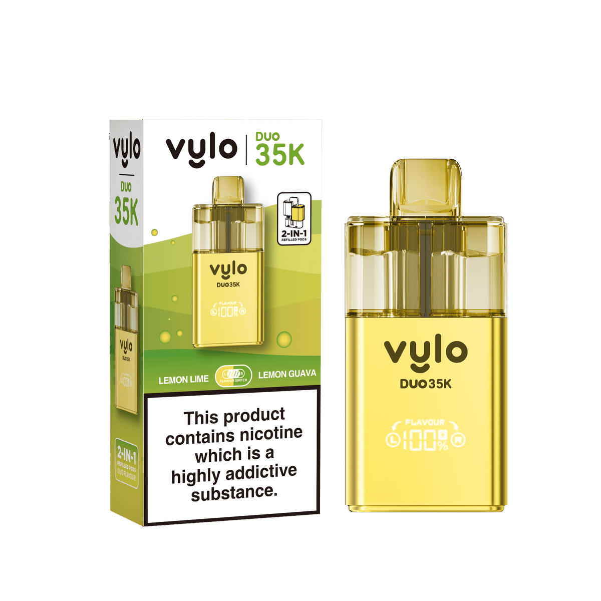 Vylo Duo 35k Prefilled Pod Kit Box of 5 Lemon Lime/Lemon Guava