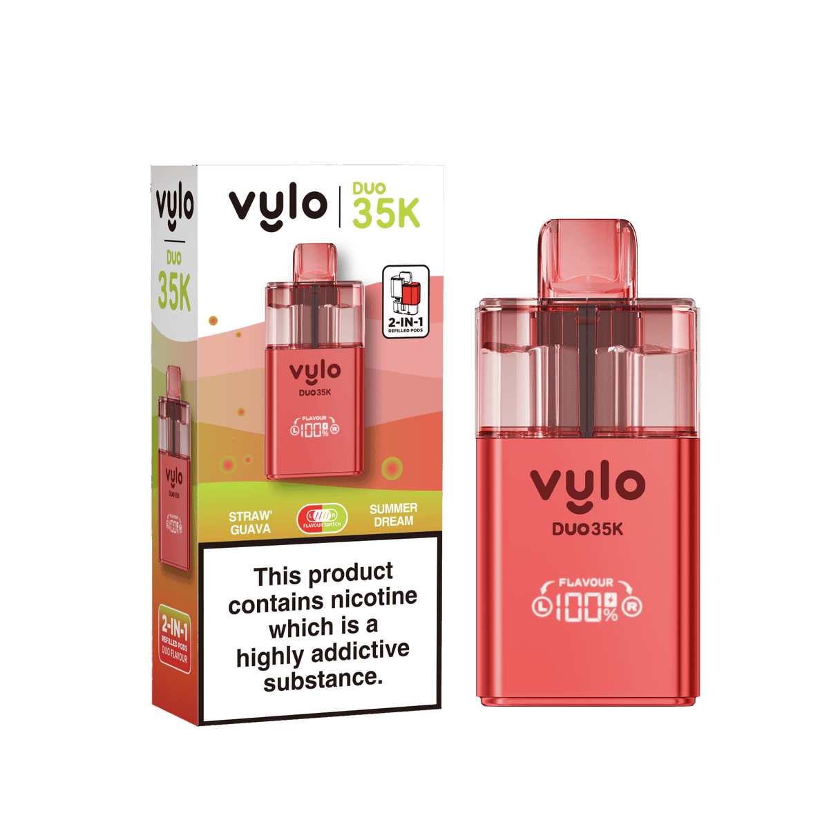 Vylo Duo 35k Prefilled Pod Kit Box of 5 Straw' Guava/Summer Dream