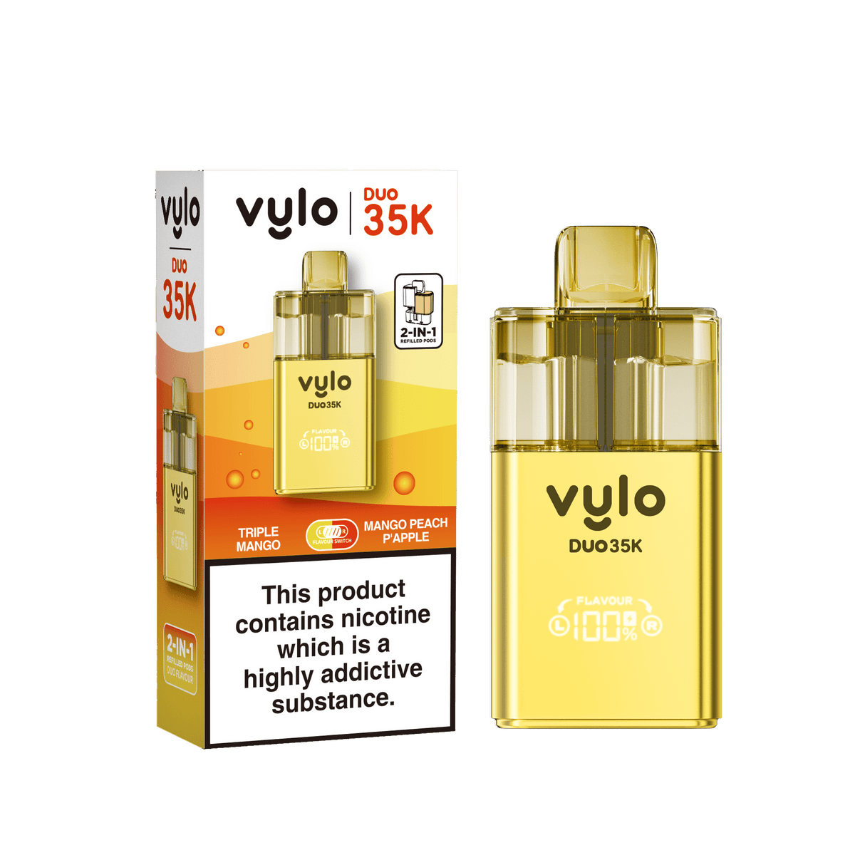 Vylo Duo 35k Prefilled Pod Kit Box of 5 Triple Mango/Mango Peach Pineapple
