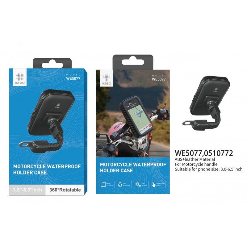 WE5077 Water Proof Smart Phone Holder for Mobile, 3.5" - 6.5", Black