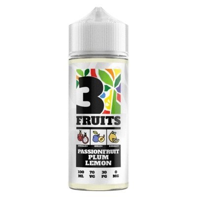 3 Fruits 100ml Shortfill Passion Fruit Plum Lemon