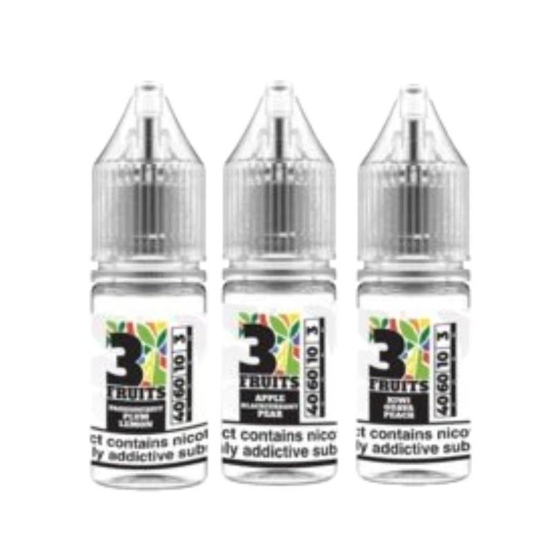 3 Fruits 10ML E - Liquid (Pack of 10) Apple Blackcurrant Pear