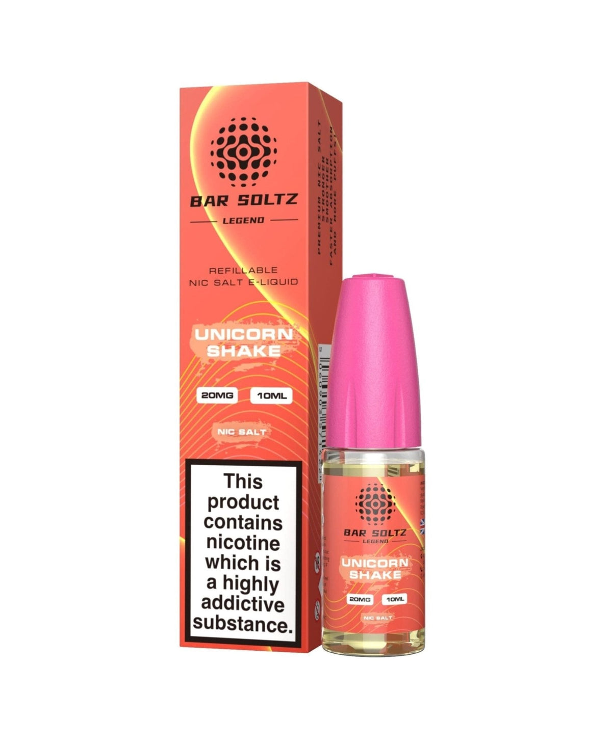 Bar soltz 10ml Nic Salt Pack of 10 Unicorn Shake