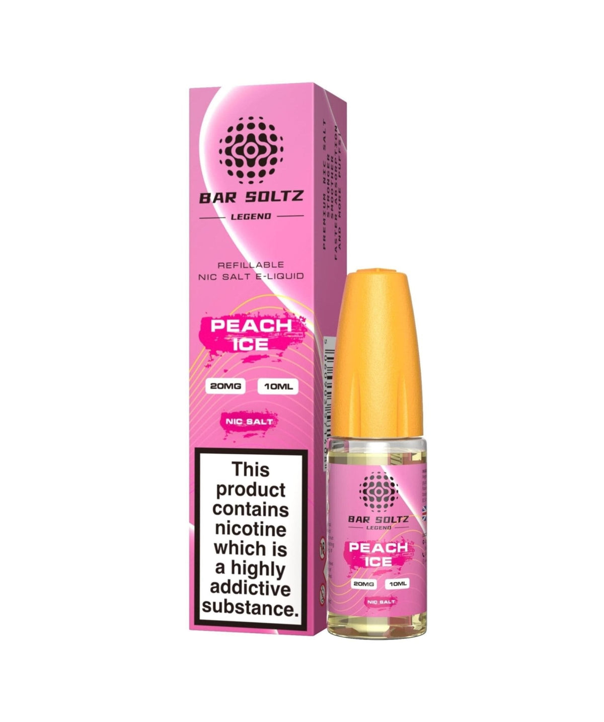 Bar soltz 10ml Nic Salt Pack of 10 Peach Ice