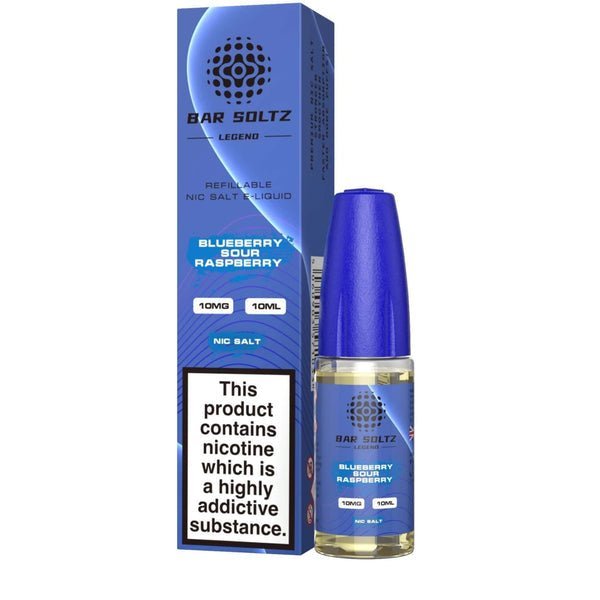 Bar Soltz Legend Nic Salts 10ml E - liquids - Box of 10 Blueberry Sour Raspberry