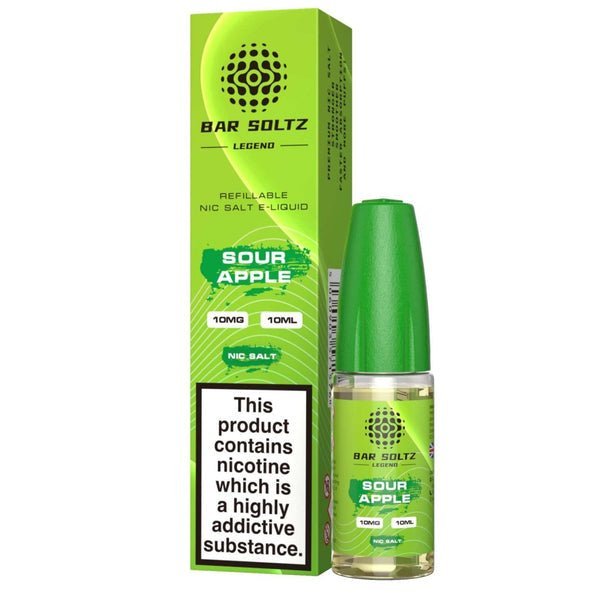 Bar Soltz Legend Nic Salts 10ml E - liquids - Box of 10 Sour Apple