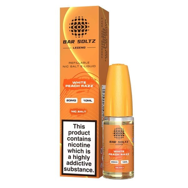 Bar Soltz Legend Nic Salts 10ml E - liquids - Box of 10 White Peach Razz