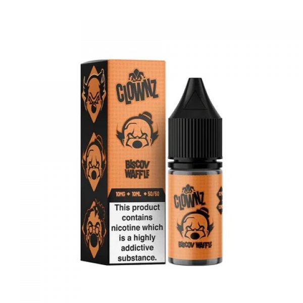 Clownz Nic Salts 10ml Box of 10 Biscov Waffle