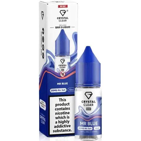 Crystal Clear Nic Salts 10ml - Pack of 10 Mr Blue