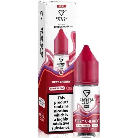 Crystal Clear Nic Salts 10ml - Pack of 10 Fizzy Cherry