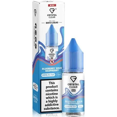 Crystal Clear Nic Salts 10ml - Pack of 10 Blueberry Sour Raspberry