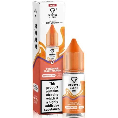 Crystal Clear Nic Salts 10ml - Pack of 10 Pineapple Peach Mango