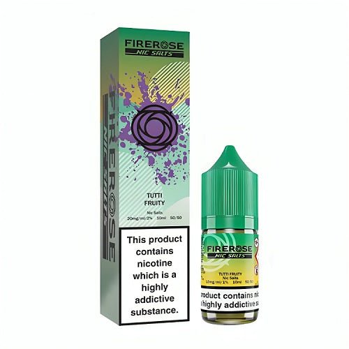 Elux Firerose 5000 10ml Nic Salts E - liquids Box of 10 Tutti Fruity