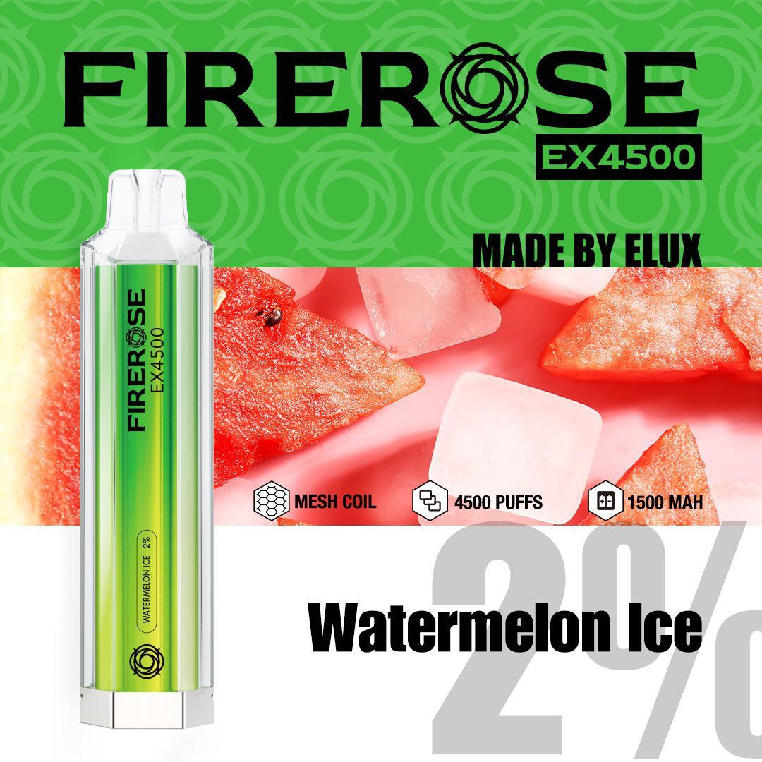 Firerose 4500 Prefilled Vape Kit Box of 10 Watermelon Fresh MInt