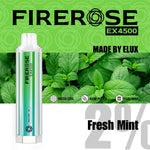 Firerose 4500 Puffs Disposable Vape Pod - Box of 10 Fresh Mint