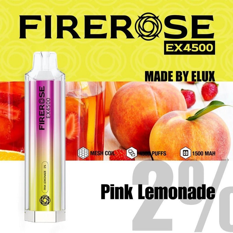 Firerose 4500 Puffs Disposable Vape Pod - Box of 10 Pink Lemonade