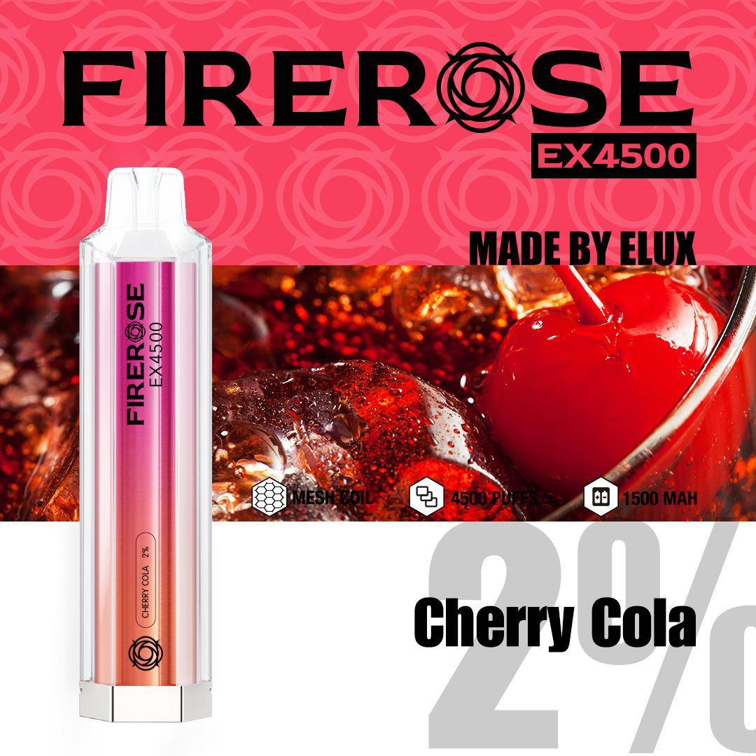 Firerose 4500 Puffs Disposable Vape Pod - Box of 10 Cherry Cola